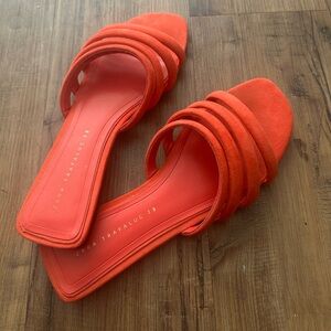 Orange Zara slides/ sandals